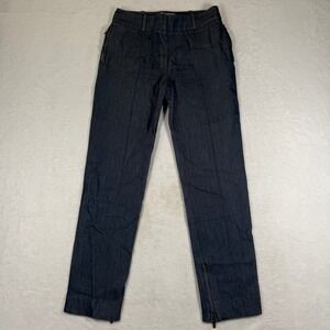 Valentino Roma Womens Blue Slim Leg Side Zip Trousers Made in Italy Size‎ 40 6